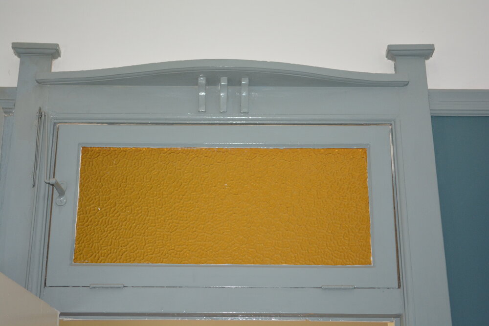 Elsinore, 20 Osborne Avenue, Putney: bedroom 2, coloured glass above door