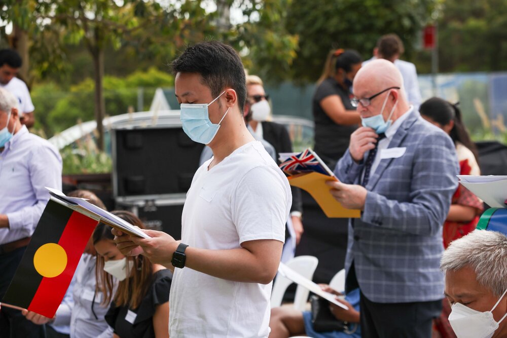 New citizen at the Australia Day Citizenship Ceremony, 2022