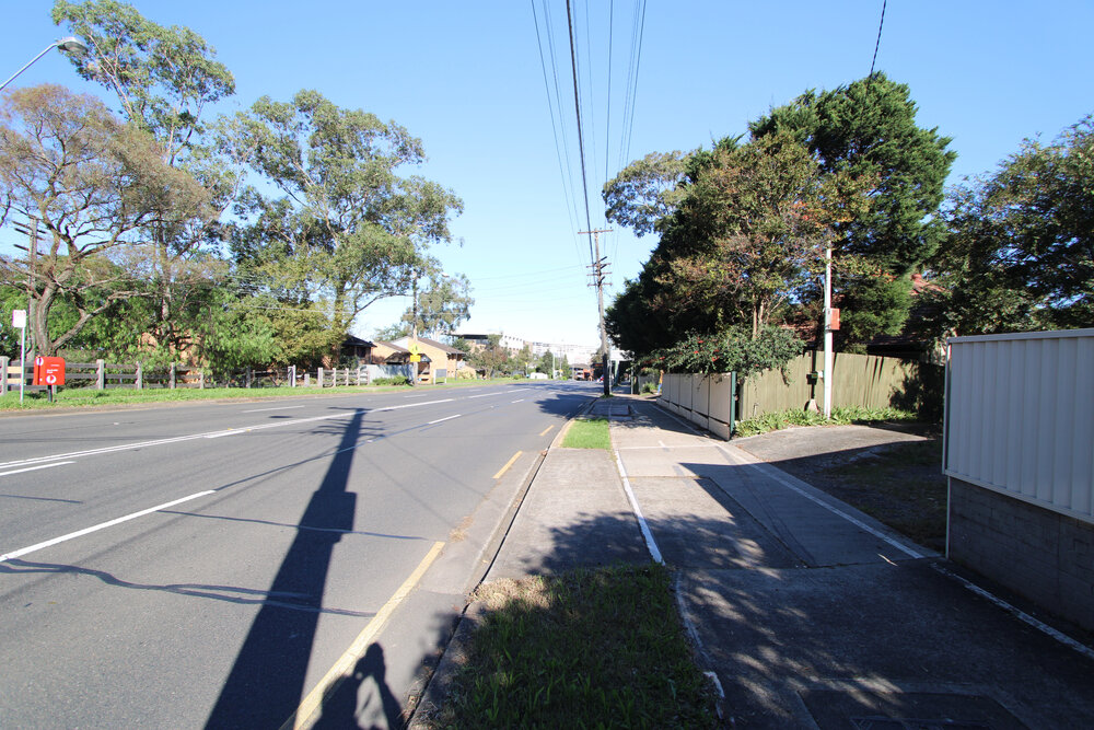 Looking north down Blaxland Road from the front of no. 268