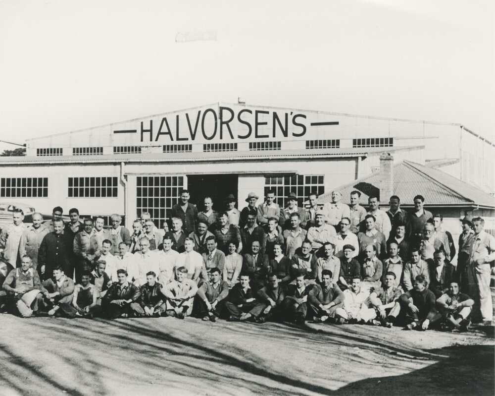 Halvorsen's workforce at Ryde in the 1970s 