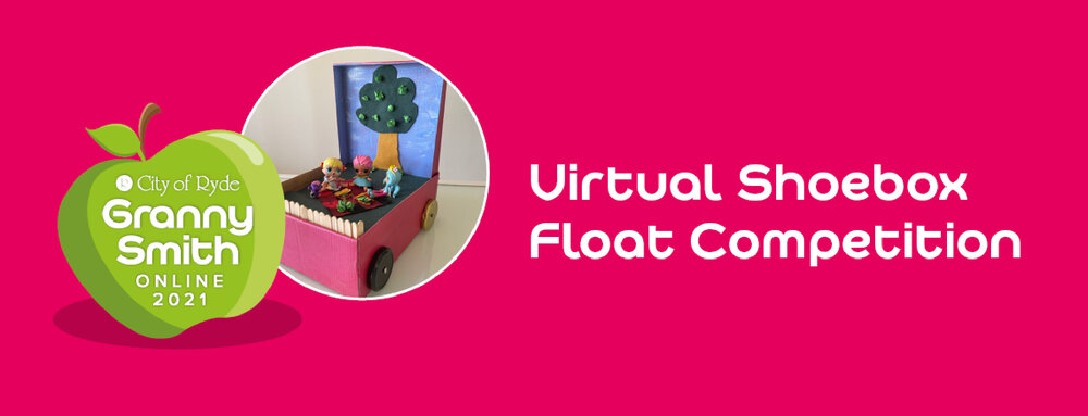Virtual Shoebox Float Competition banner, Granny Smith Online 2021