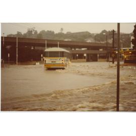 Flooding at the Aveue looking towards Lakeside Road, Eastwood, 1984
