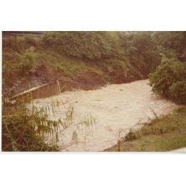 Flooding at Terrys Creek near Eastwood Railway Station, Eastwood, 1984