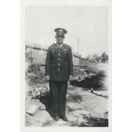 Cecil 'Bill' Ewings in the uniform he wore as a toll collector on Ryde Bridge for Ryde Municipality