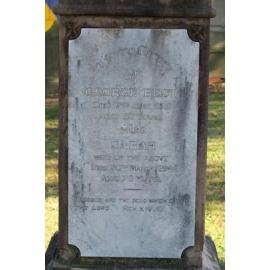 Best: Close-up of the grave of George Best d.1879 and Sarah Best d.1894