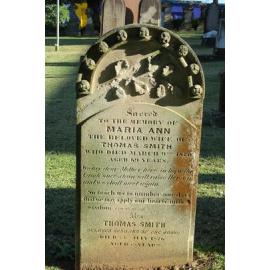 Smith: Headstone of Maria Ann Smith d.1870 and Thomas Smith d.1870