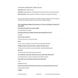 Transcript of an interview with Miss Edna Spurway