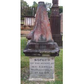 Ebrill: Grave of Mrs E Ebrill, d.1841
