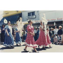 Flamenco dancers in the parade