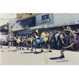 Girl Guides marching in the parade
