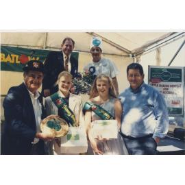 John Booth shown with the Granny Smith Festival Queen finalists and others