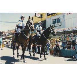 Mounted police in the Granny Smith Festival parade 