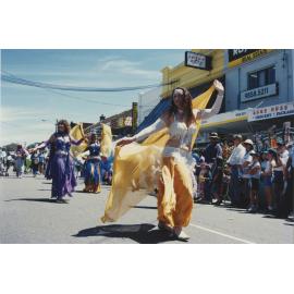 Bellydancers walking the parade route