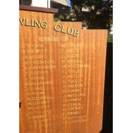 Ryde Women's Bowling Club: Close-up of right-hand side: runners-up