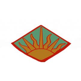 The coat of arms: rising sun