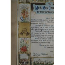 Illuminated address presented to George & Eliza Lovell in 1895