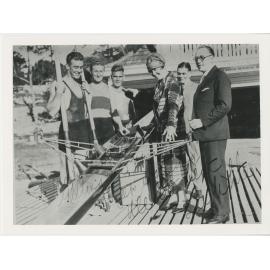 Miss Lee White at the Newington College boat shed Abbotsford
