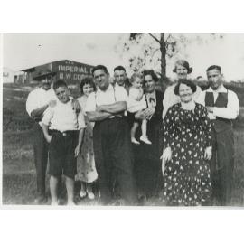 Goodchild Family standing in front of the Imperial Dairy, Morrison Road, Putney