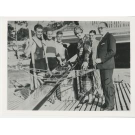 Miss Lee White at the Newington College boat shed, Abbotsford