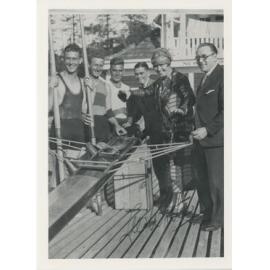 Miss Lee White at the Newington College boat shed, Abbotsford