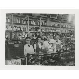 Dispensing department of Heap's Ryde Pharmacy, Parkes Street, Ryde, around 1950