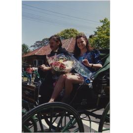 Granny Smith Festival queen in a horse and carriage
