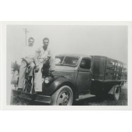 Vince Olivier and Frank Cavaleri (friends of the Mesiti's) transporting goods to market