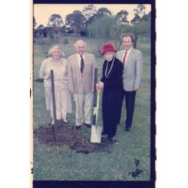 Edna Spurway, Mick Lardelli and others planting an apple tree, Granny Smith Park