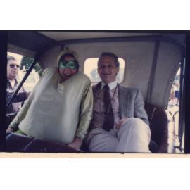 Granny Smith apple mascot with unknown person, Granny Smith Festival parade