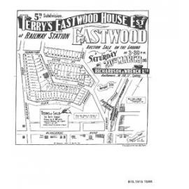 Terry's Eastwood House Estate, Eastwood : 5th subdivision; auction sale on the ground Saturday 20th March 1915