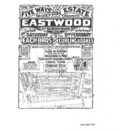 The Five Ways Estate, Eastwood : 1st subdivision : 150 lots : for auction sale on the ground Saturday 9th February 1924