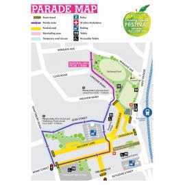 Granny Smith Festival parade map, 2016