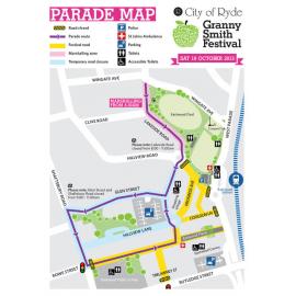 Granny Smith Festival parade map, 2013