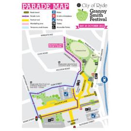 Granny Smith Festival parade map, 2012