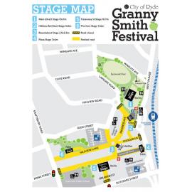 Granny Smith Festival stage map, 2011
