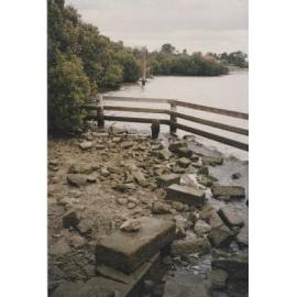 Remains of an old wharf located at the end of Wharf Road, Melrose Park