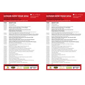 Lunar New Year, grand celebration day run sheet, 2014