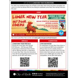 Eastwood Lunar New Year Festival advertisement, 2021