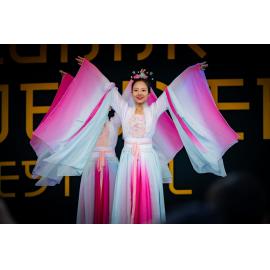 Traditional Chinese dancers, Lunar New Year Festival, 2024