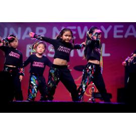 Children's dance group during the evening performances, Lunar New Year Festival, 2023
