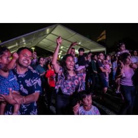 Crowd enjoying the evening concert, Australia Day 2025