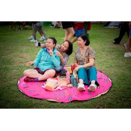 Enjoying a picnic on a giant donut rug, Australia Day 2025