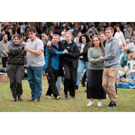 Couples dancing at the Cork & Fork festival, Putney