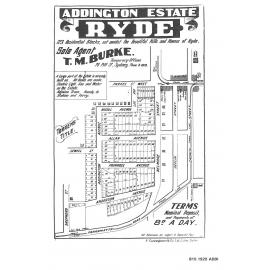 Addington Estate, Ryde : auction sale on the ground Saturday 6th November, 1920