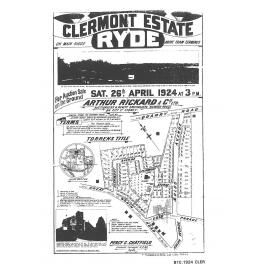 Clermont Estate Ryde : for auction sale on the ground Saturday 26th April 1924 at 3 p.m