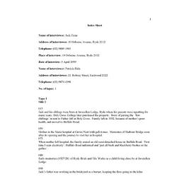 Interview log of an interview with Jack Fiene