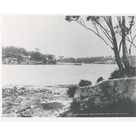 Looking across the Parramatta River from Abbotsford towards Henley wharf and Searle's monument, around 1892