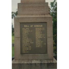 First World War memorial (Roll of Honour), Meadowbank