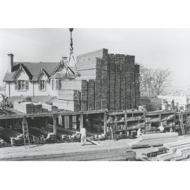 A E Primrose & Co timber yards Gladesville, showing the house "Osgathorpe" in the background