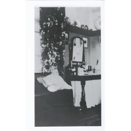 Interior (bedroom) of "Rockend" cottage, Punt Road Gladesville, around 1900 